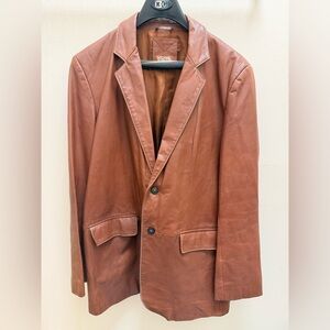 Men’s Michael Kors Tan Leather Blazer-GREAT CONDITION! Size Large